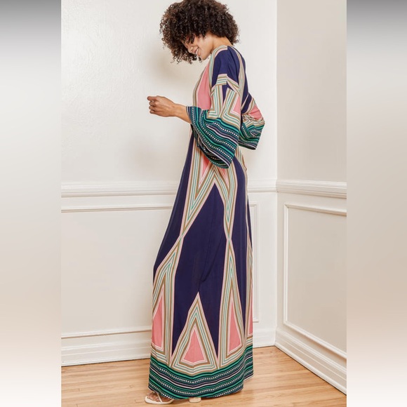 Lulus Montecito Printer Maxi Dress Sz S - Picture 3 of 7